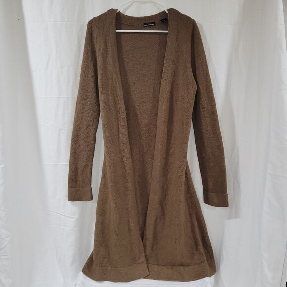 MODA international size small wool blend tan brown long cardigan duster - Picture 2 of 4